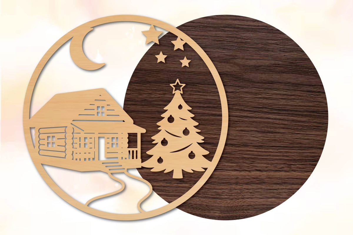 Christmas Cabin Laser Cut SVG