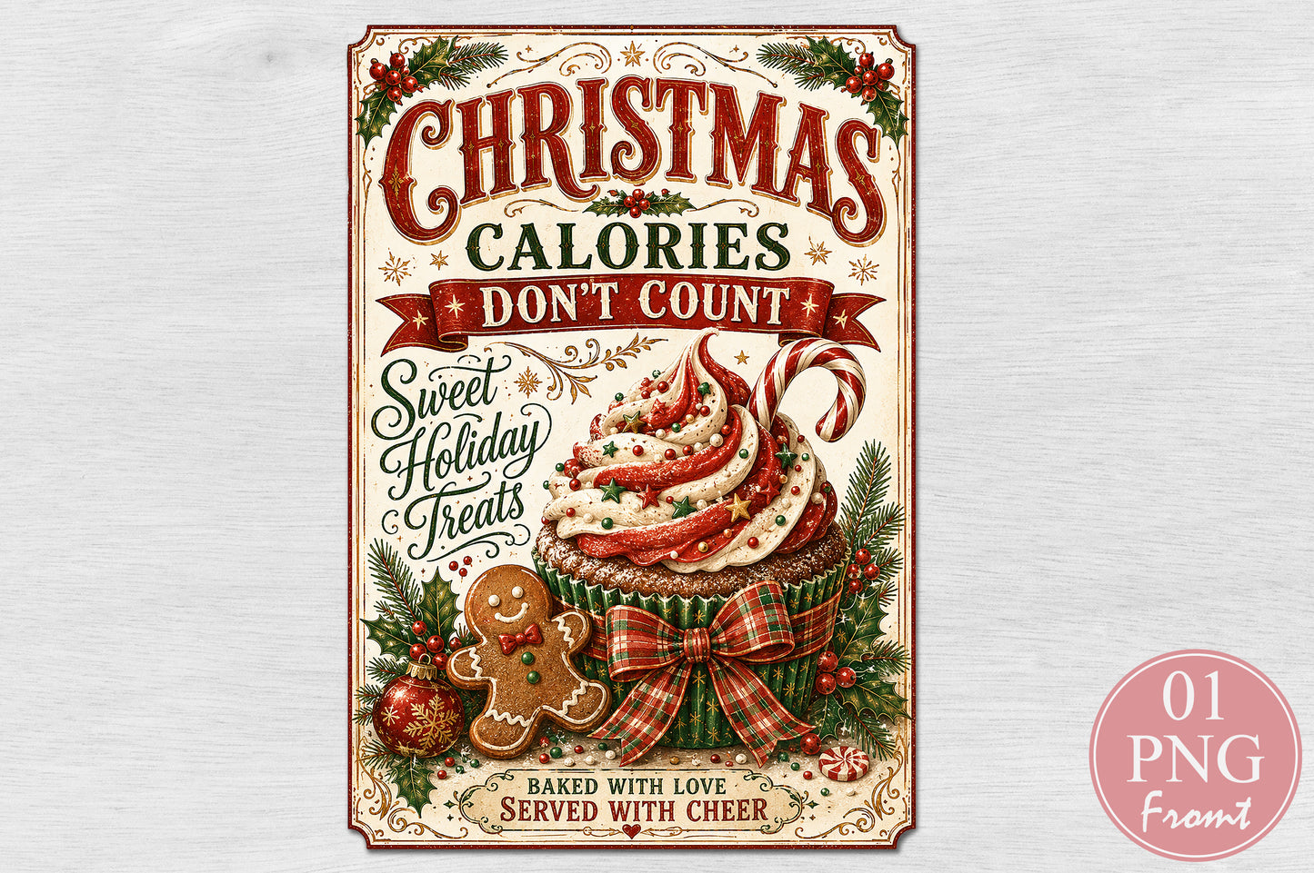 Christmas Calories Don’t Count PNG Sublimation Design