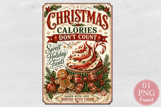 Christmas Calories Don’t Count PNG Sublimation Design