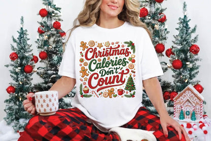 Christmas Calories Don't Count PNG, Funny Christmas Food Sublimation Design, Gingerbread Cookie Holiday PNG