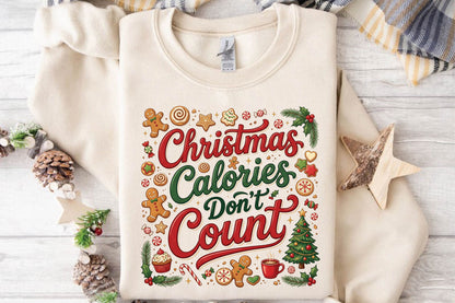 Christmas Calories Don't Count PNG, Funny Christmas Food Sublimation Design, Gingerbread Cookie Holiday PNG