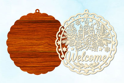 Christmas Candle Welcome Sign SVG