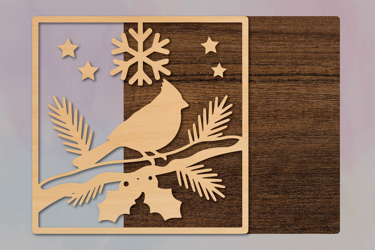 Christmas Cardinal Laser Cut SVG