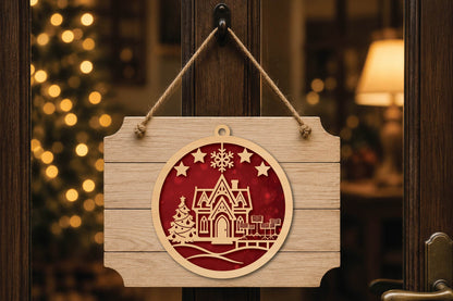 Christmas Carol Choir Church Ornament Laser Cut SVG