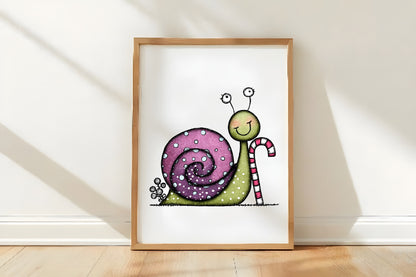 Christmas Cartoon Snail Clipart PNG Bundle | Cute Watercolor Holiday Snail Clipart | Festive Winter Snail PNG