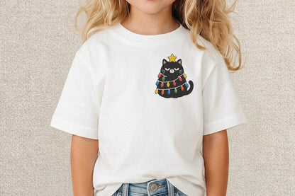 Christmas Cat Embroidery Design – Cute Christmas Cat Machine Embroidery Pattern, Festive Holiday Cat Embroidery Design