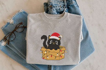 Christmas Cat Gift Box Embroidery