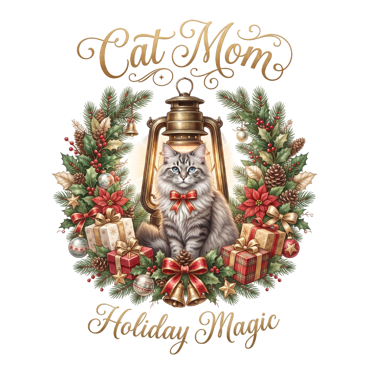 Christmas Cat Mom Forever PNG Sublimation