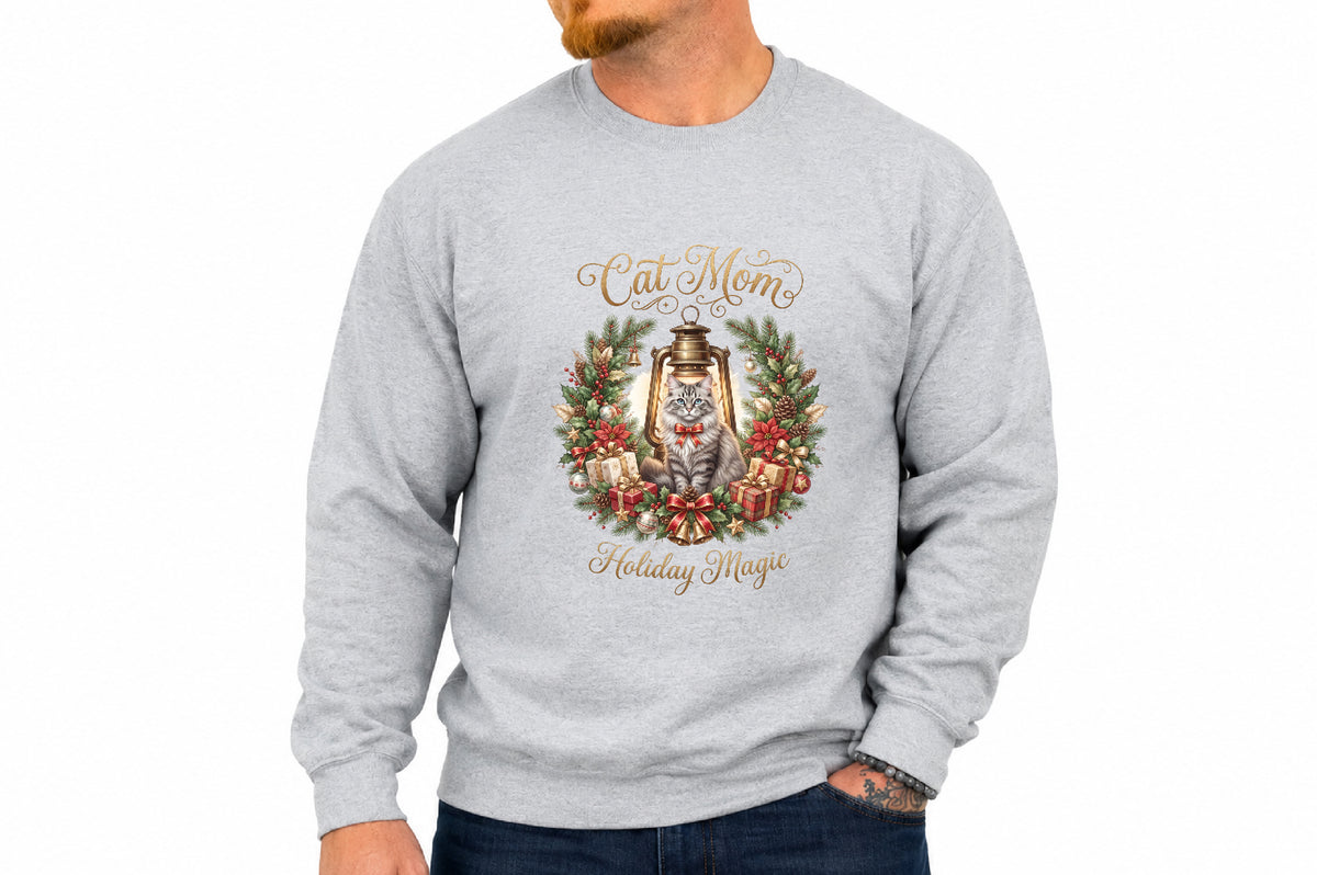 Christmas Cat Mom Holiday Magic PNG