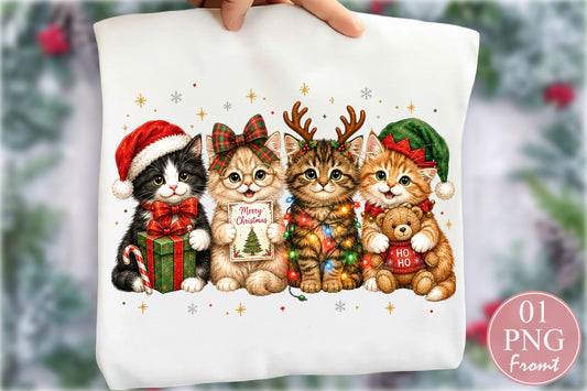 Christmas Cats PNG Festive Kittens Holiday Clipart