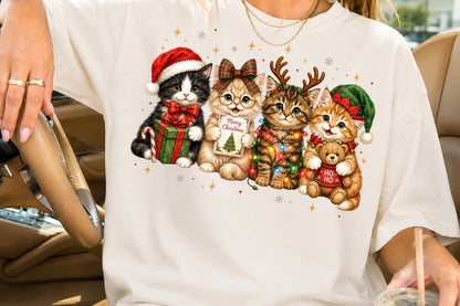 Christmas Cats PNG Festive Kittens Holiday Clipart