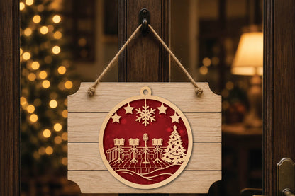 Christmas Choir Stage Ornament Laser Cut SVG