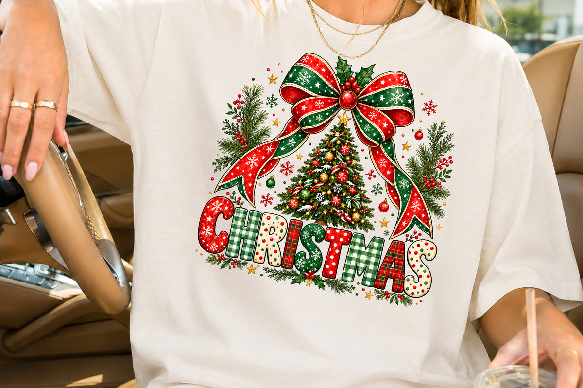 Christmas Tree Bow Christmas PNG Sublimation