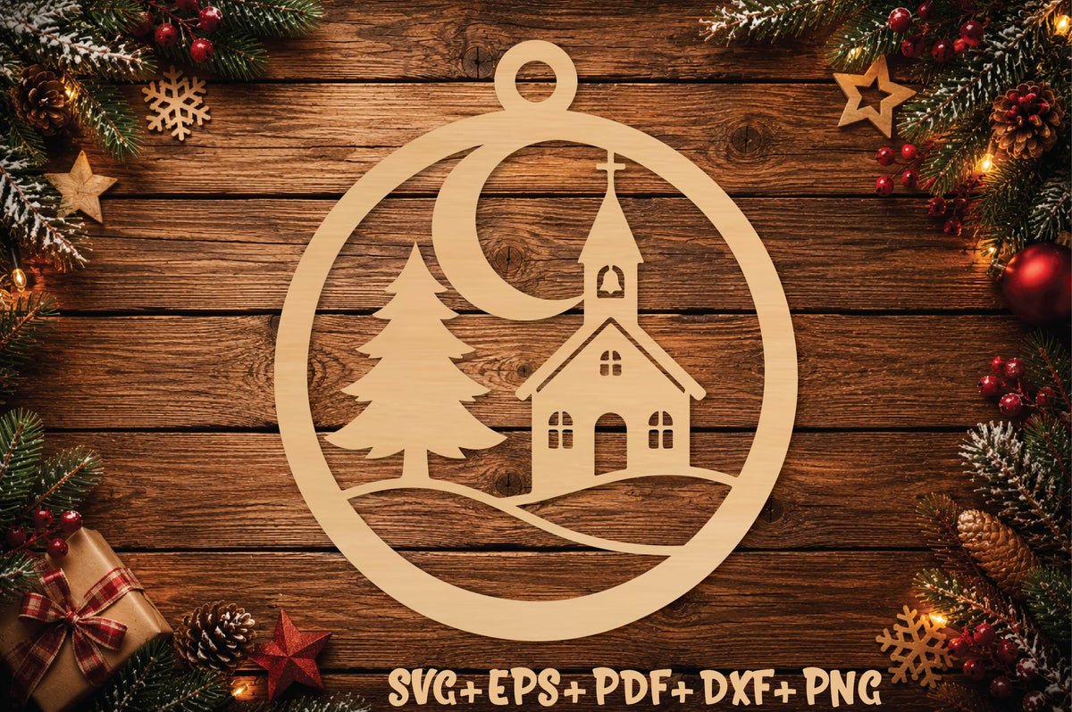 Christmas Church Ornament Laser Cut SVG