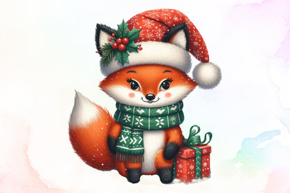 Funny Christmas Fox PNG