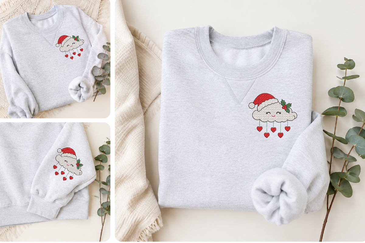 Christmas Cloud Embroidery Design