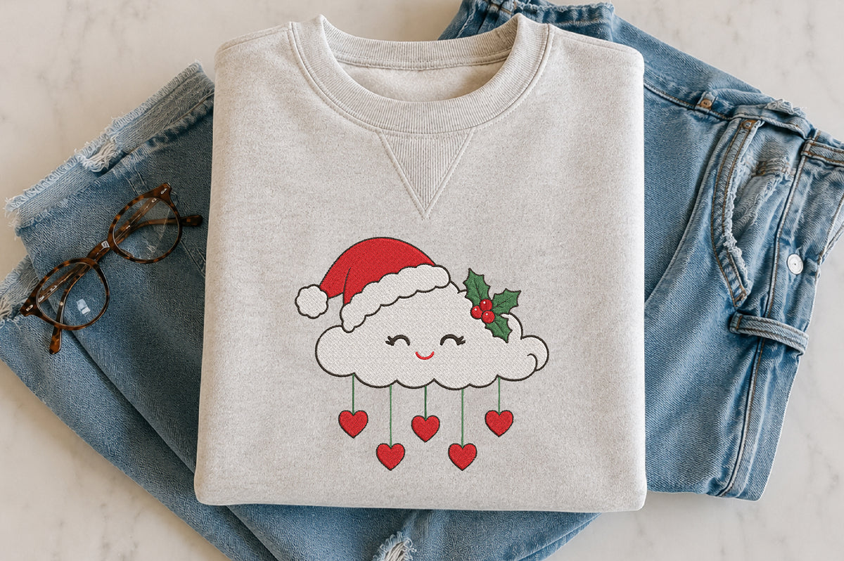 Christmas Cloud Embroidery Design