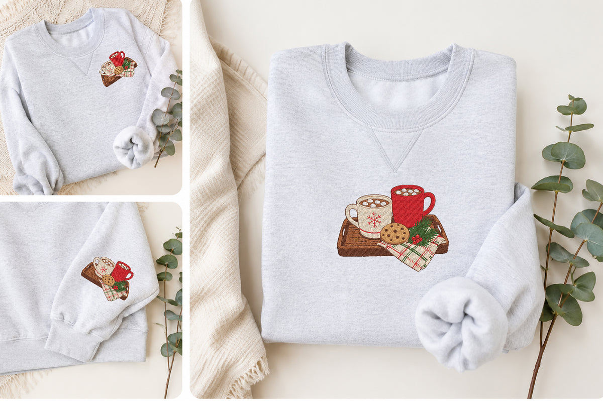 Christmas Cocoa Tray Embroidery Design