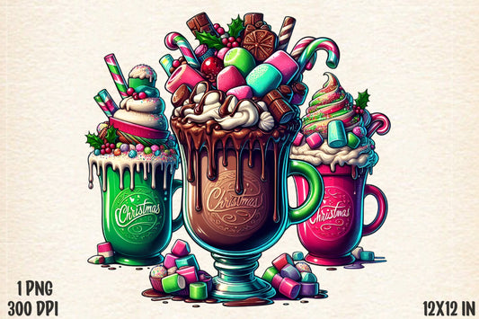 Christmas Coffee Mug PNG Festive Hot Cocoa Sublimation