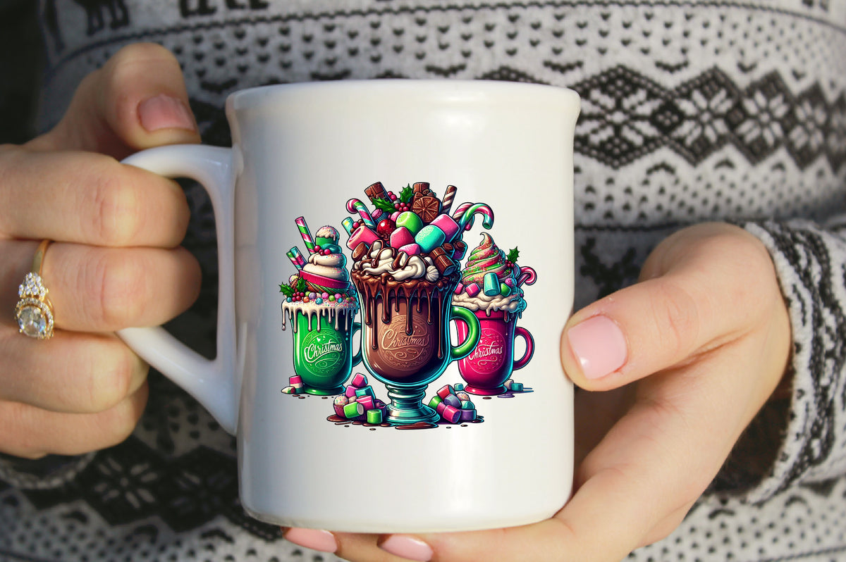 Christmas Coffee Mug PNG Festive Hot Cocoa Sublimation