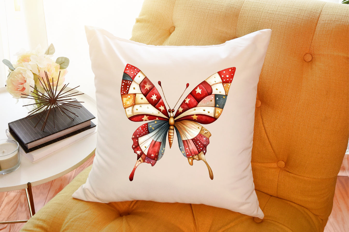 Christmas Butterfly PNG Bundle Colorful Patchwork Butterfly Clipart