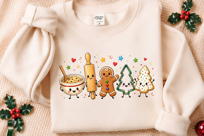 Christmas Cookie Baking PNG Cute Gingerbread Kitchen Characters Clipart