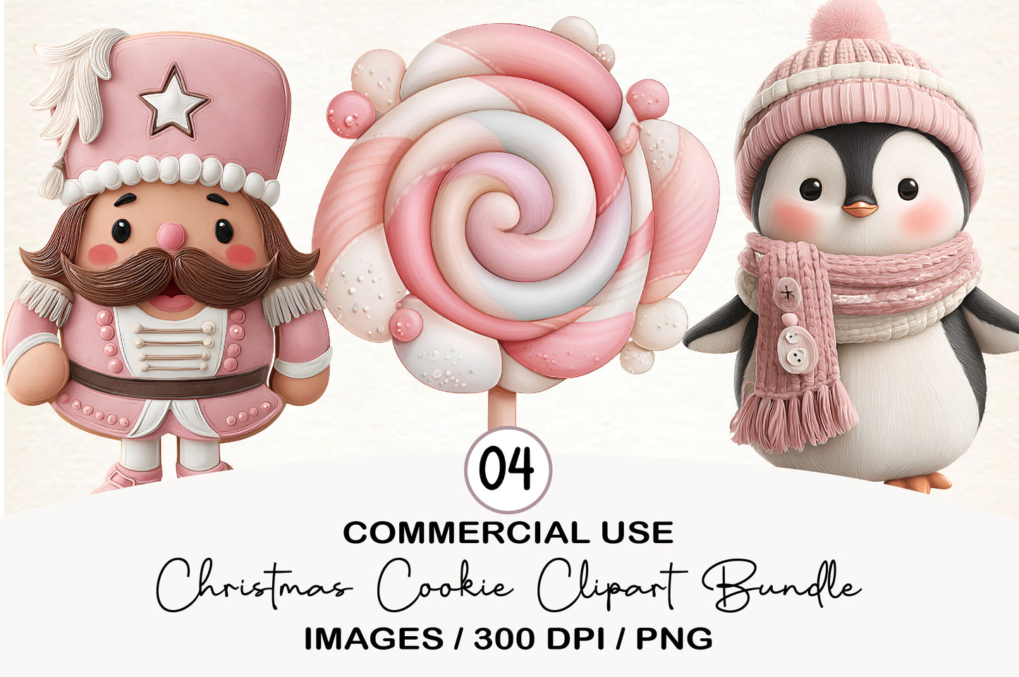 Christmas Cookie Clipart Bundle | Cute Watercolor Holiday Cookie PNG