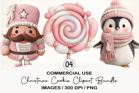 Christmas Cookie Clipart Bundle | Cute Watercolor Holiday Cookie PNG