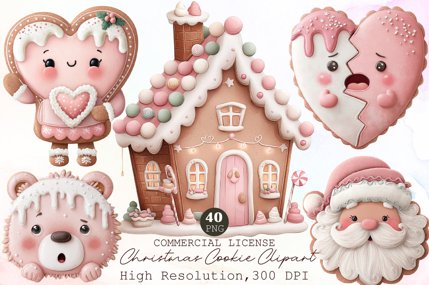 Christmas Cookie Clipart PNG Bundle