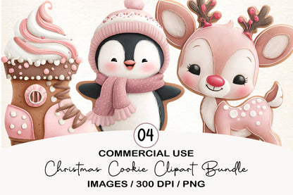 Christmas Cookie Clipart Bundle | Cute Watercolor Christmas Cookies PNG