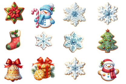 Christmas Cookies Clipart PNG Cute Holiday Cookie Sublimation