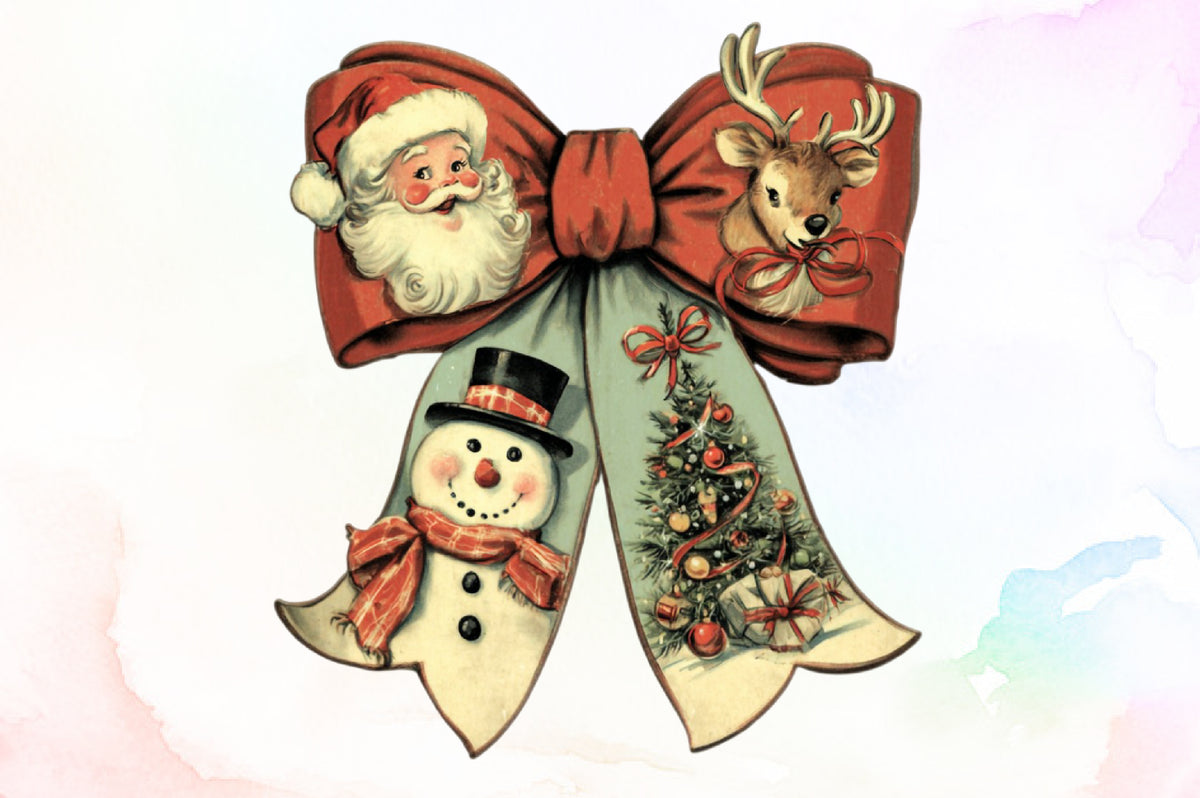 Vintage Christmas Bow PNG