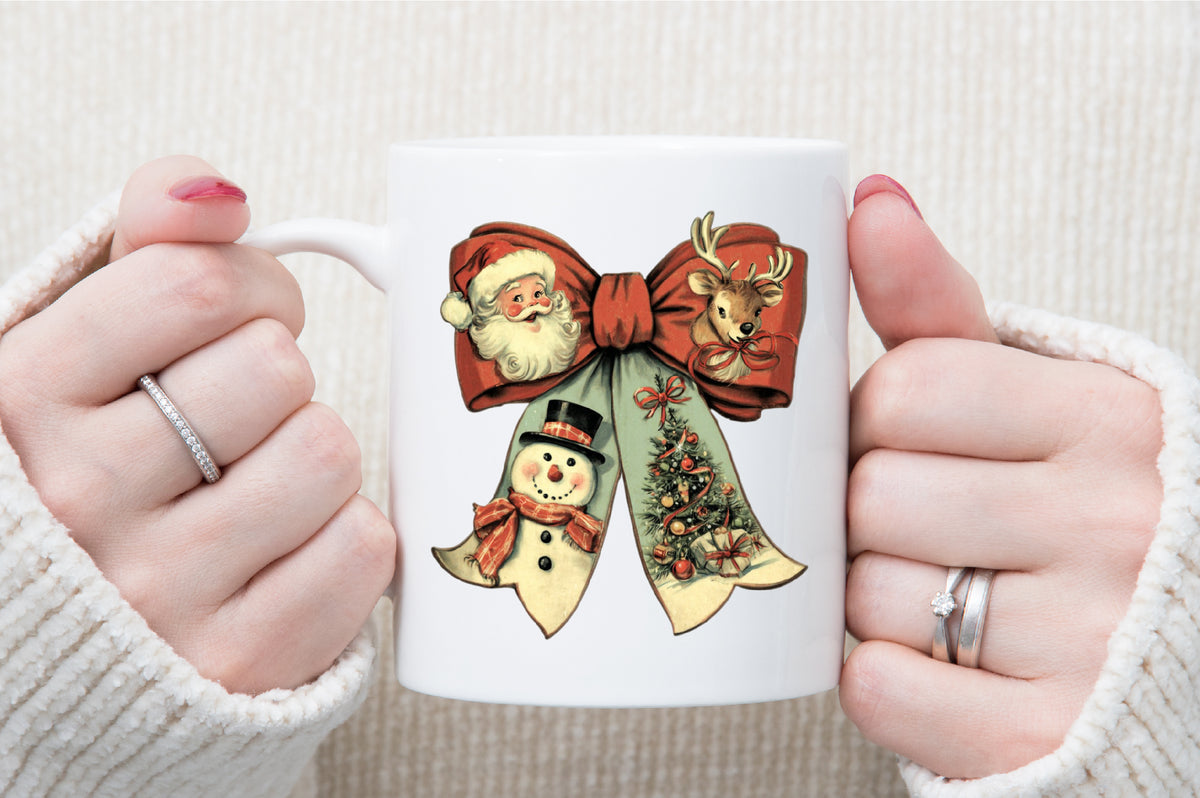 Vintage Christmas Bow PNG