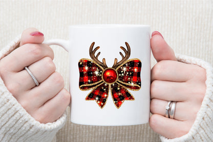 Christmas Reindeer Bow PNG
