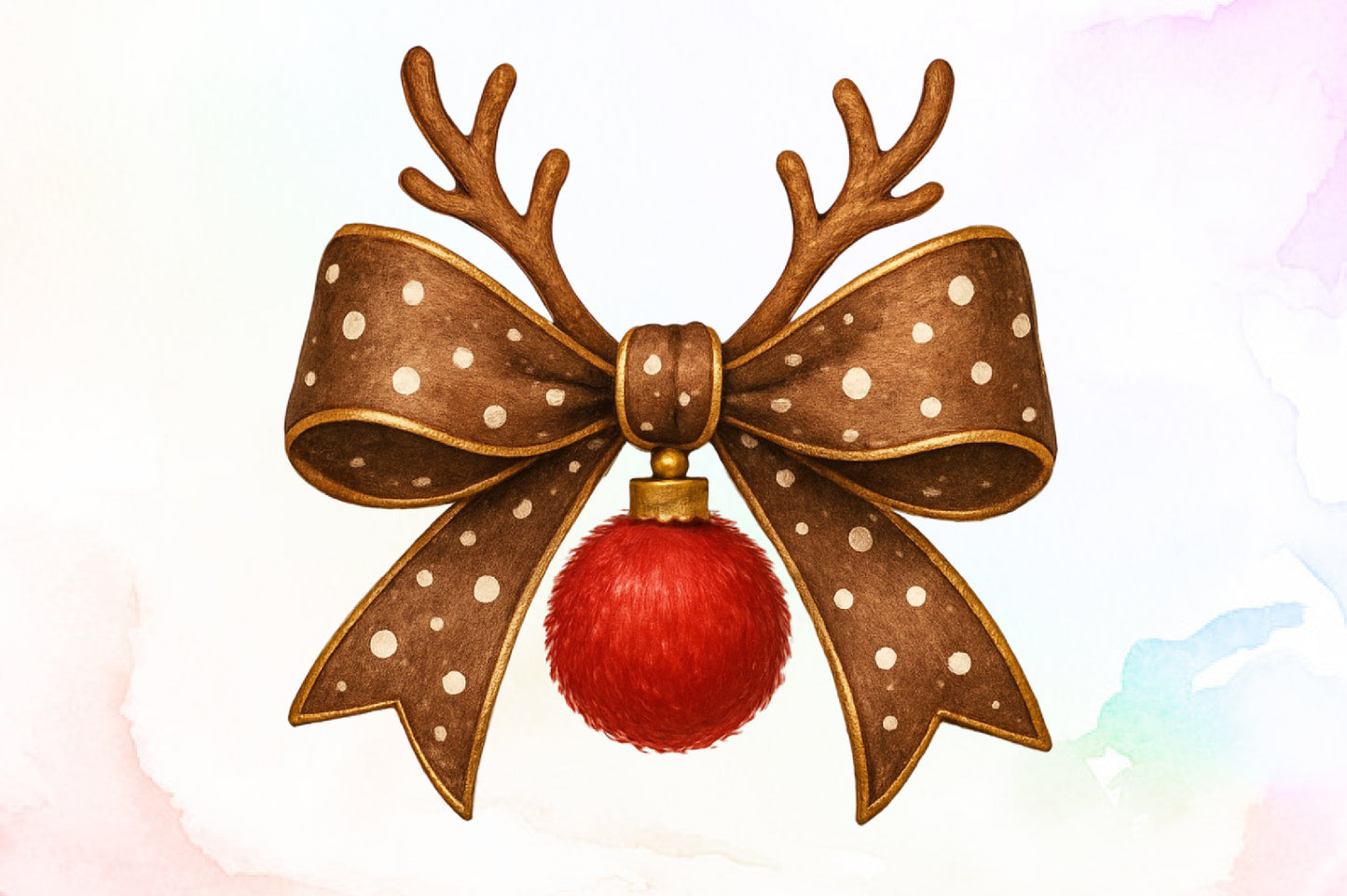 Christmas Reindeer Antler Bow PNG Clipart