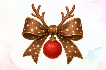 Christmas Reindeer Antler Bow PNG Clipart