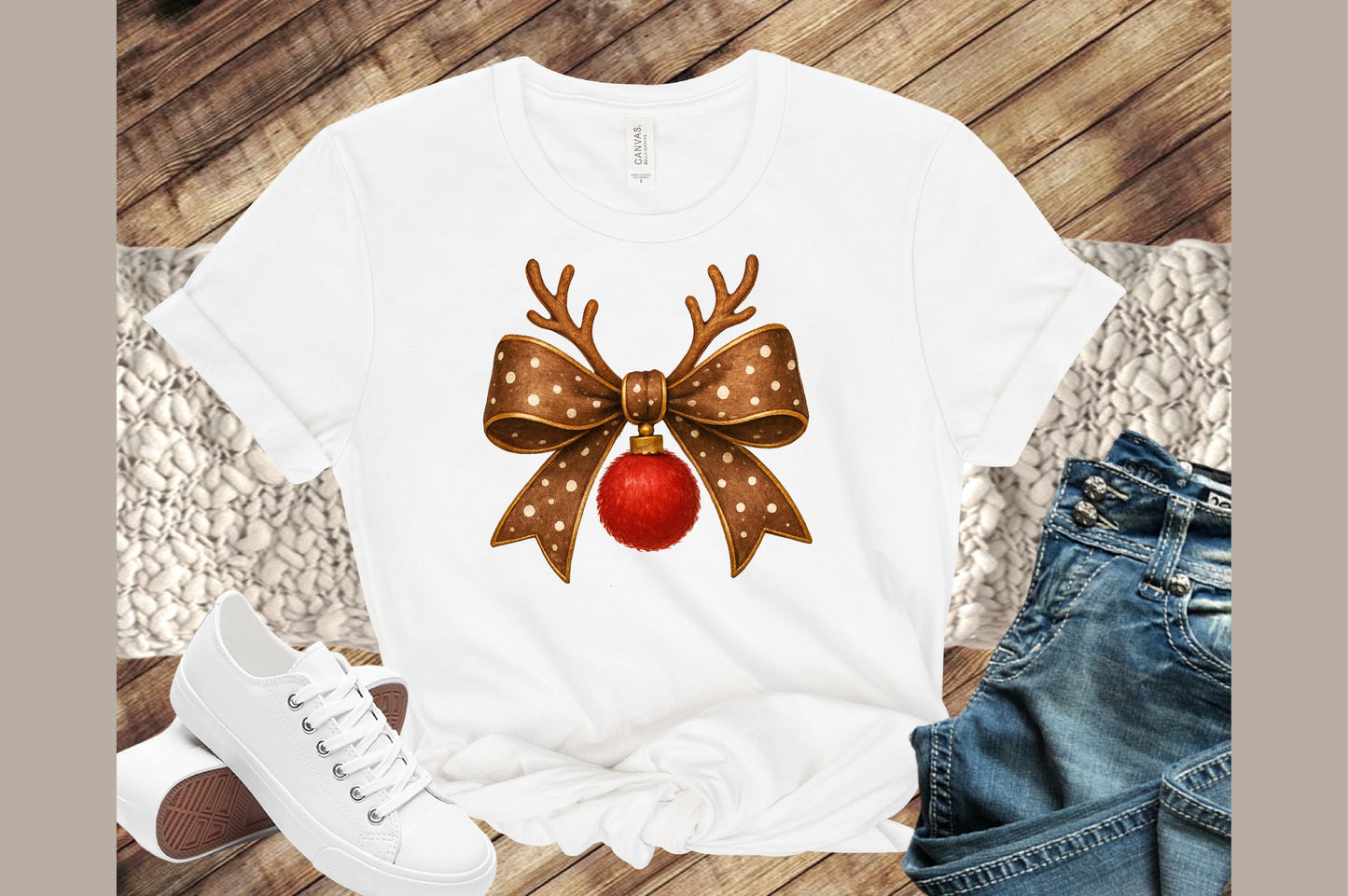 Christmas Reindeer Antler Bow PNG Clipart