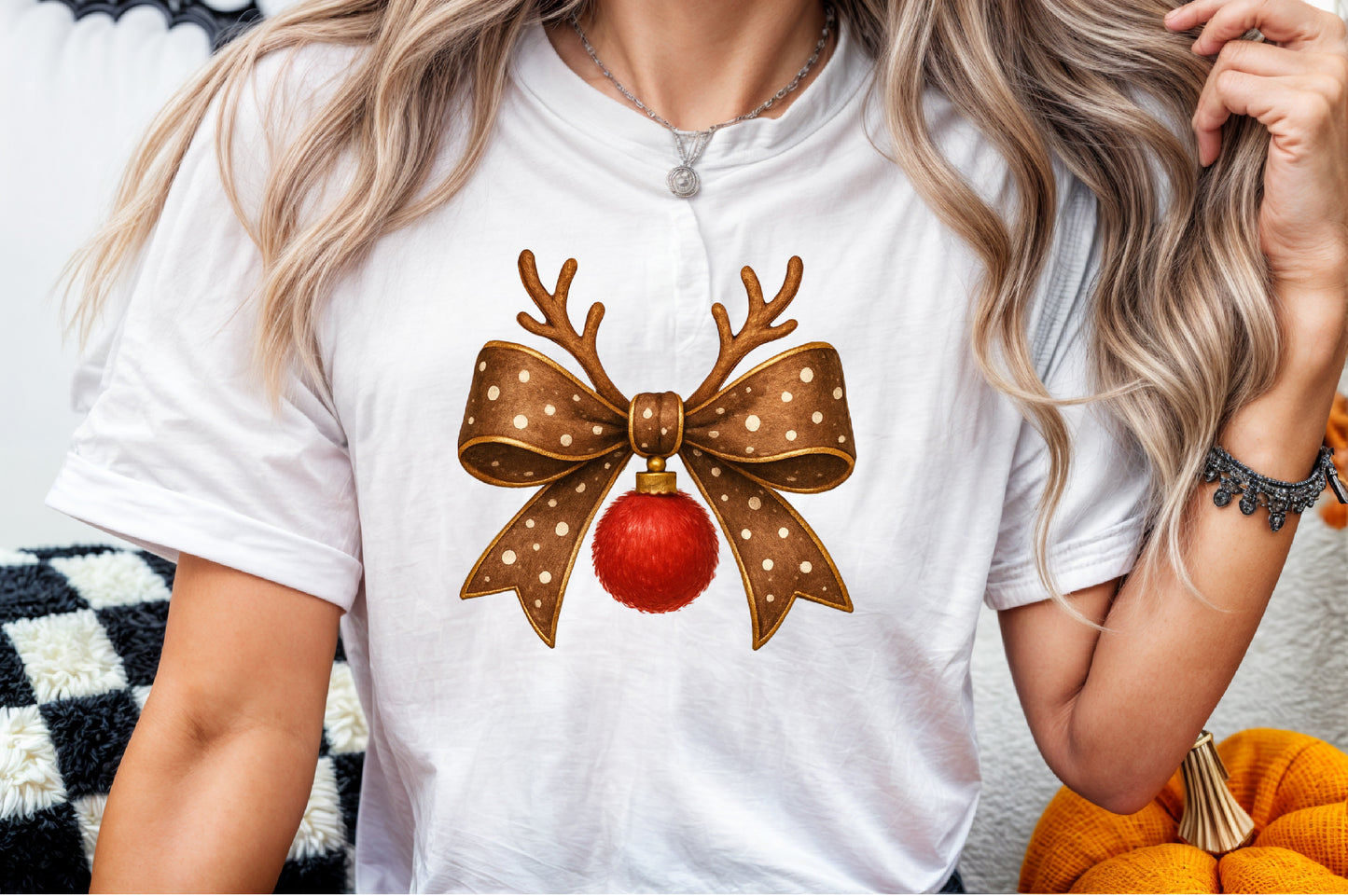 Christmas Reindeer Antler Bow PNG Clipart