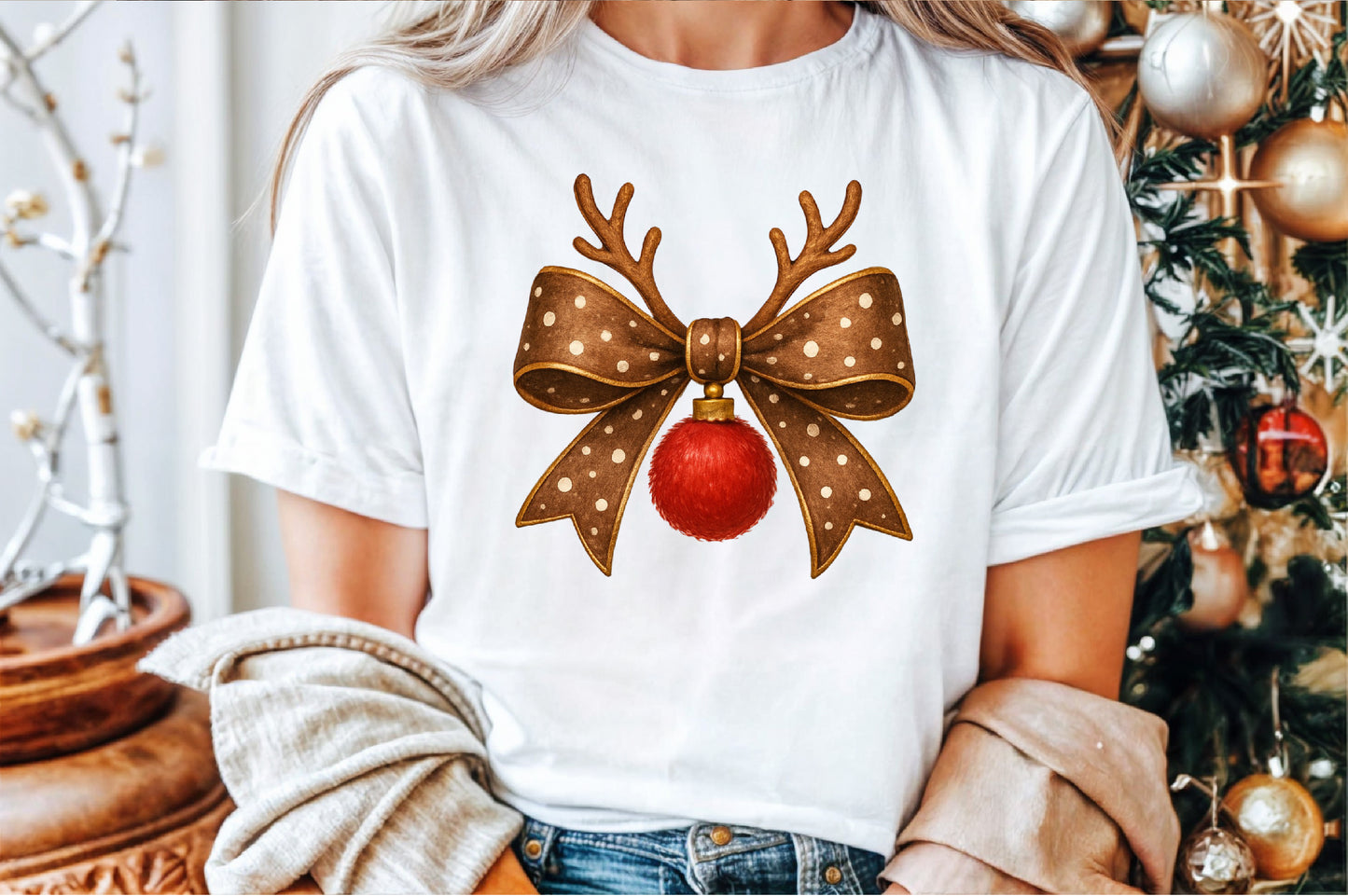 Christmas Reindeer Antler Bow PNG Clipart