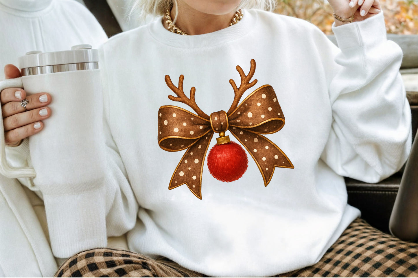 Christmas Reindeer Antler Bow PNG Clipart