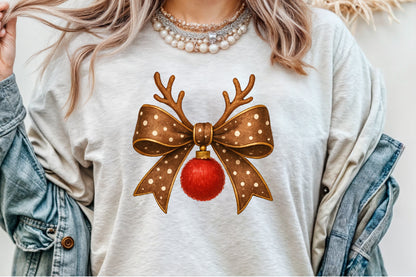 Christmas Reindeer Antler Bow PNG Clipart
