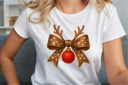Christmas Reindeer Antler Bow PNG Clipart