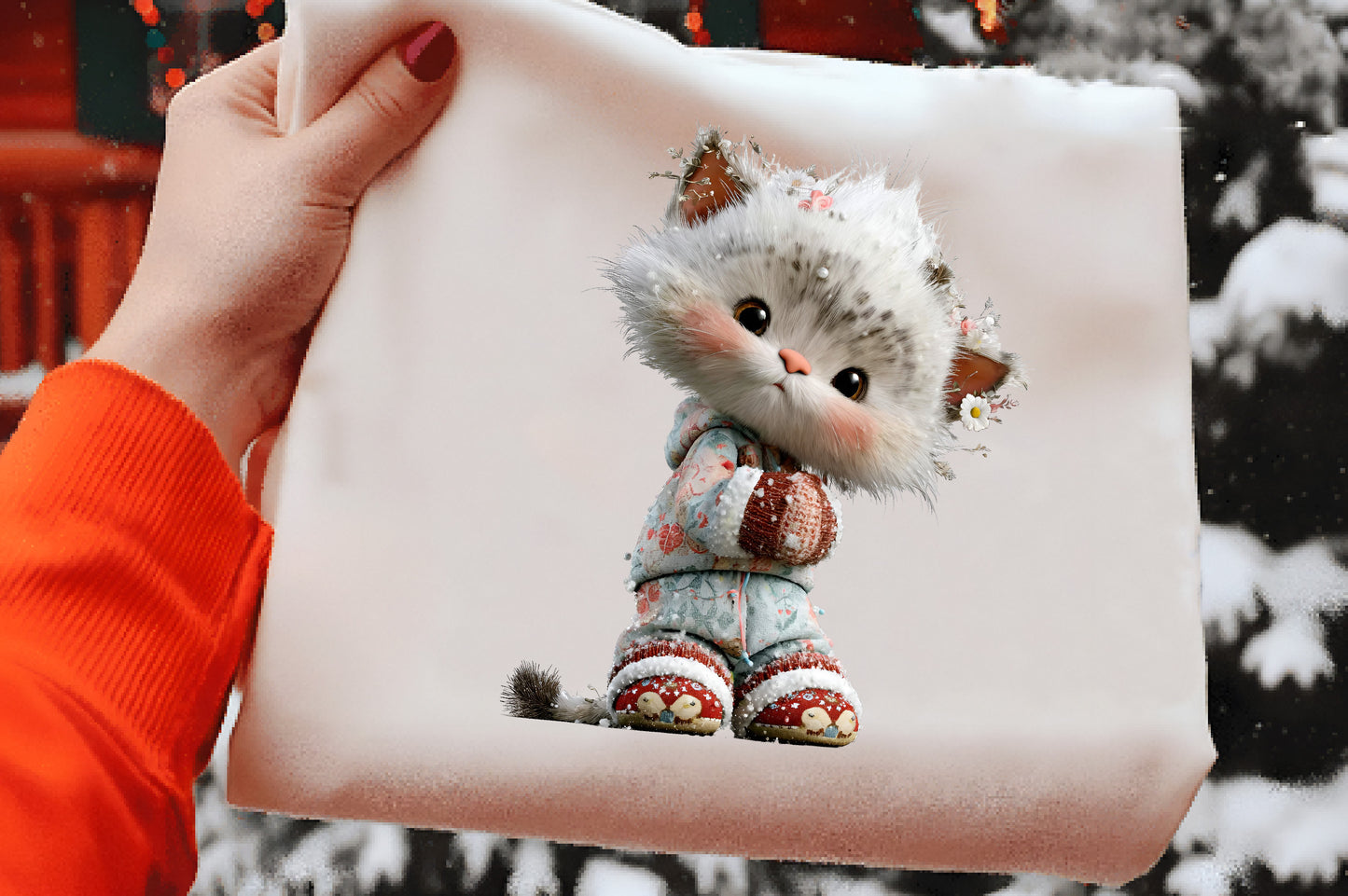 Christmas Cute Cats Clipart PNG