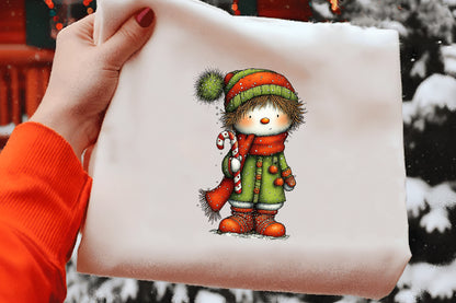 Christmas Cute Snowman Clipart PNG Bundle | Adorable Watercolor Holiday Snowman Clipart