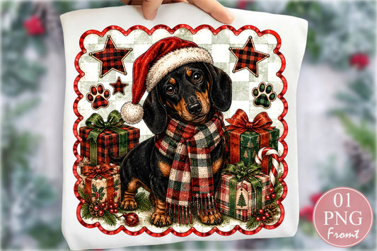 Christmas Dachshund Dog PNG Clipart