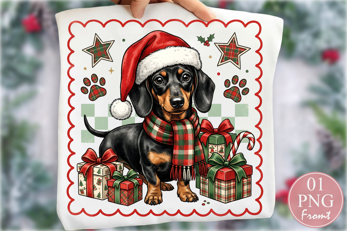Christmas Dachshund Dog PNG Clipart Bundle