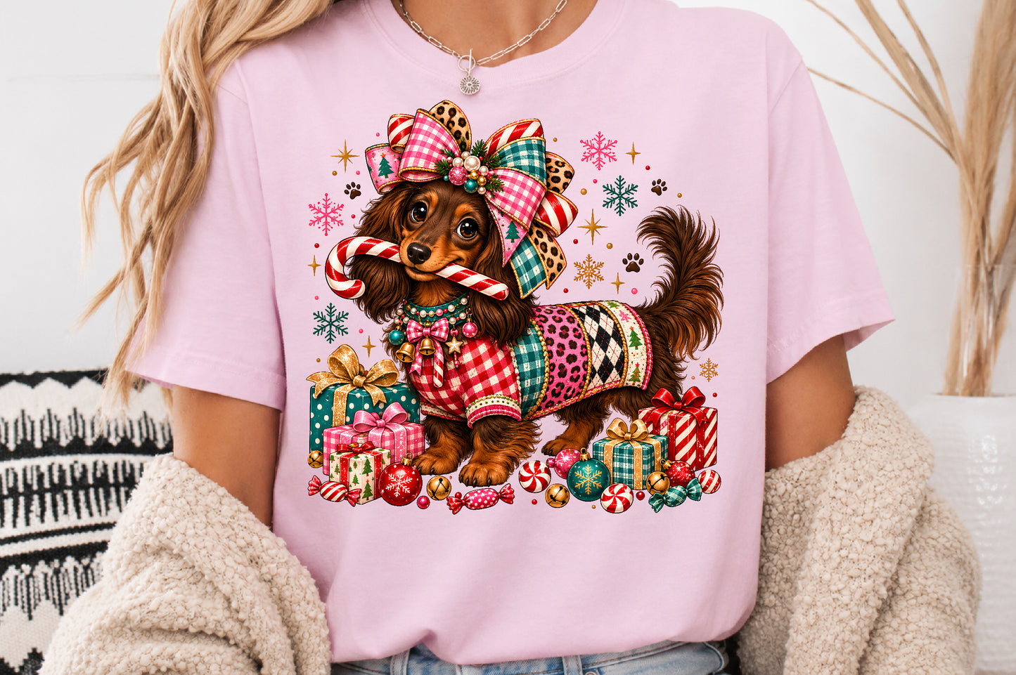 Christmas Dachshund Dog PNG Cute Holiday Puppy Clipart