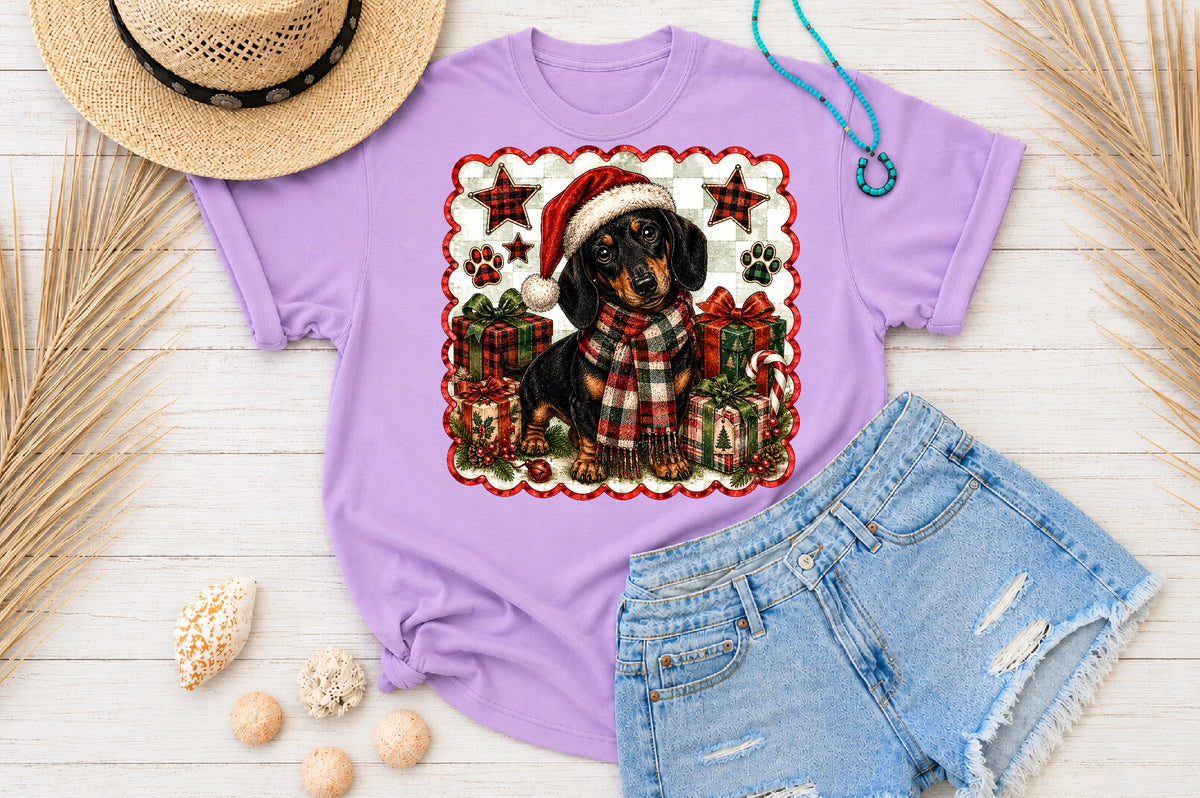 Christmas Dachshund Dog PNG Clipart