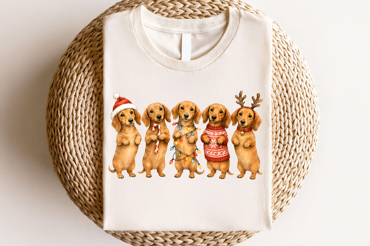 Christmas Dachshund Dog PNG Bundle
