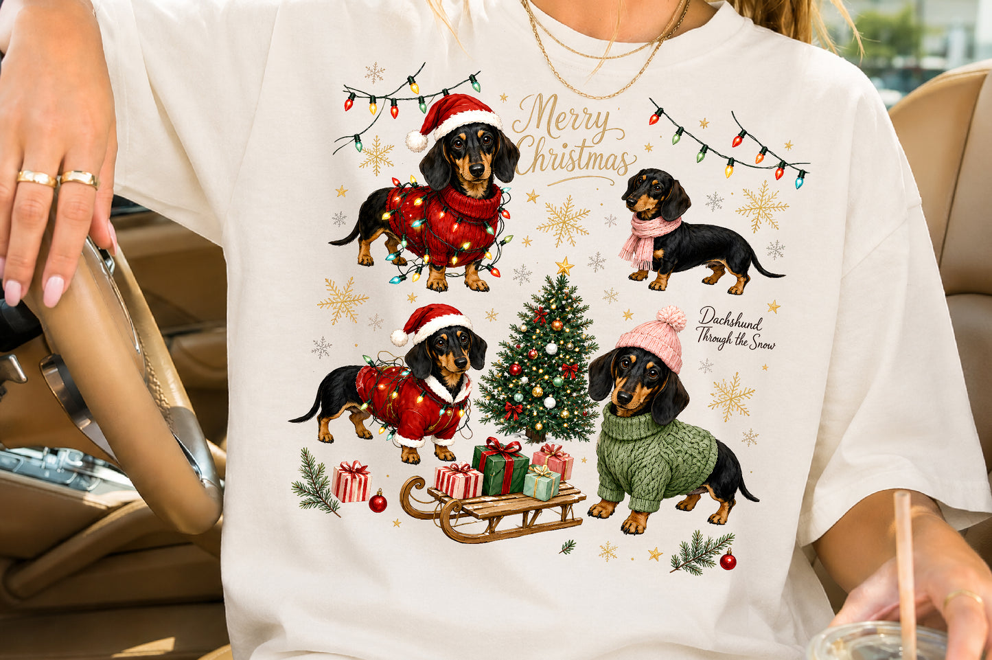 Christmas Dachshund PNG Sublimation